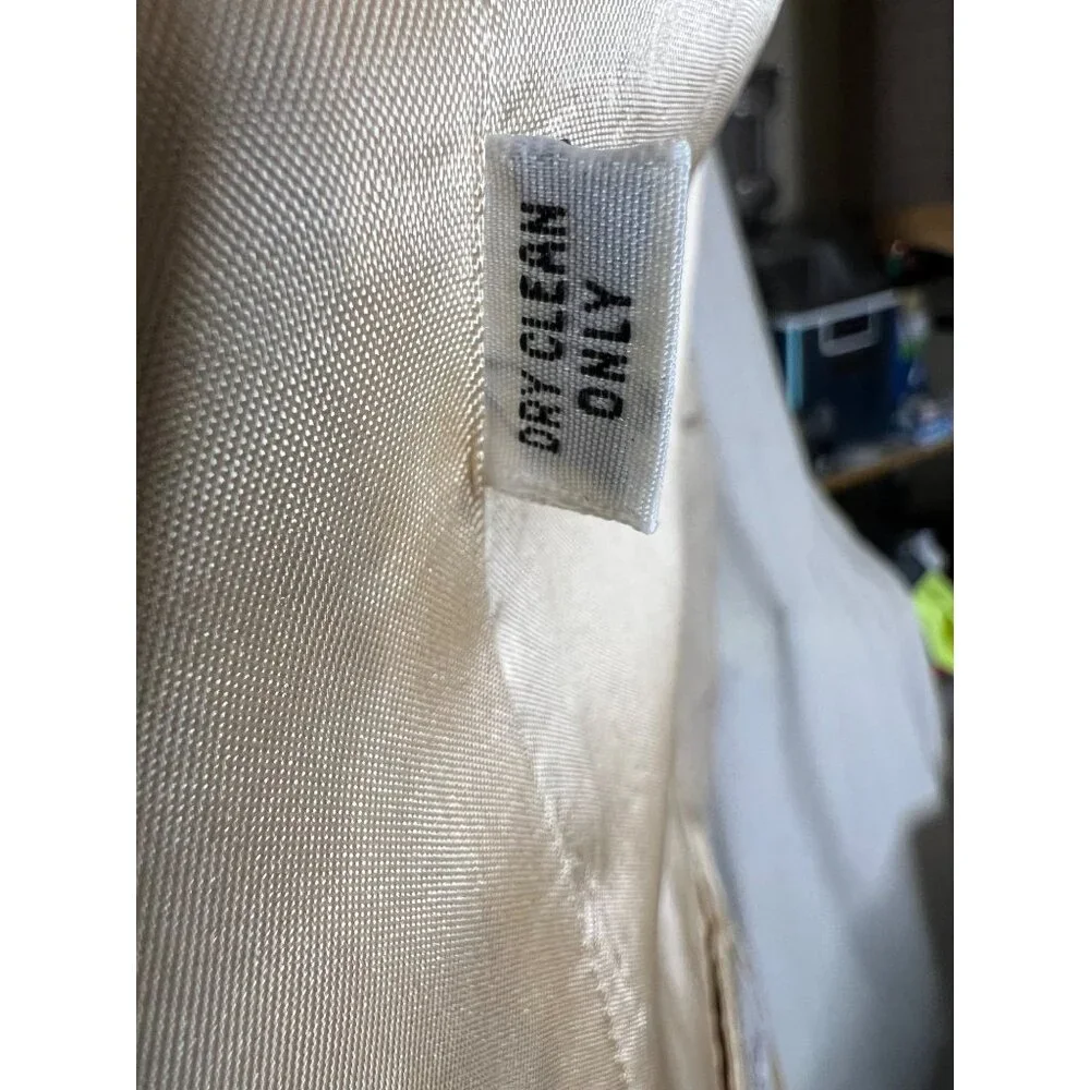 Vintage Di Mitri Men's Silk Blazer Jacket Beige 100% Pure Silk Two-Button Size M